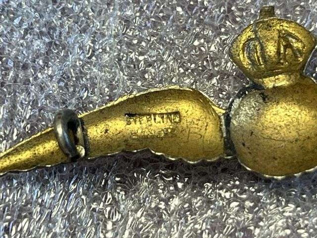 111) Lovely Original 1930s-WW2 RAF Silver & Enamelled Pilots Wings Sweetheart Brooch — image 2