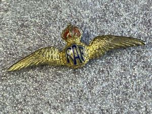 111) Lovely Original 1930s-WW2 RAF Silver & Enamelled Pilots Wings …