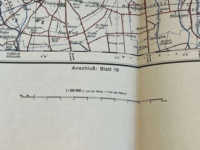 118) Good Original WW2 German Army Map of Lincoln Operation Sealion Planned Invasion of Britain 1940 — image 10