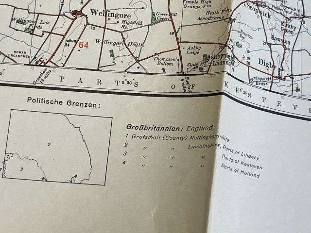 118) Good Original WW2 German Army Map of Lincoln Operation Sealion Planned Invasion of Britain 1940 — image 11