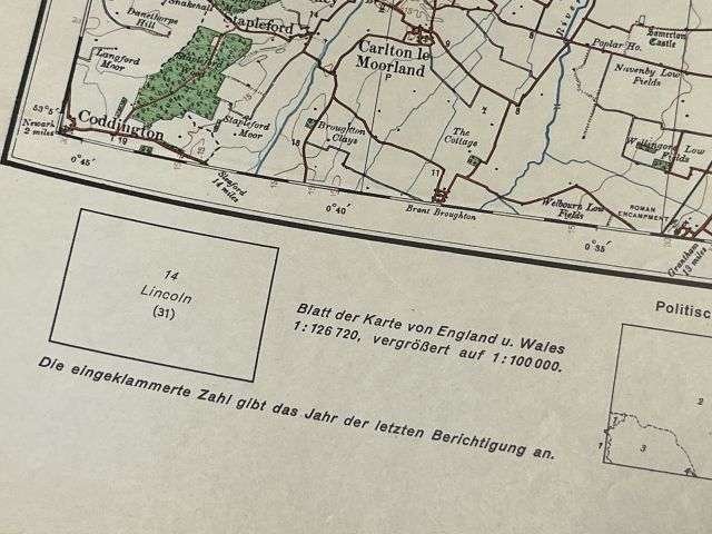 118) Good Original WW2 German Army Map of Lincoln Operation Sealion Planned Invasion of Britain 1940 — image 12