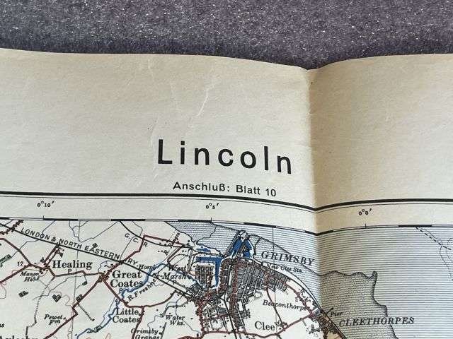 118) Good Original WW2 German Army Map of Lincoln Operation Sealion Planned Invasion of Britain 1940 — image 14