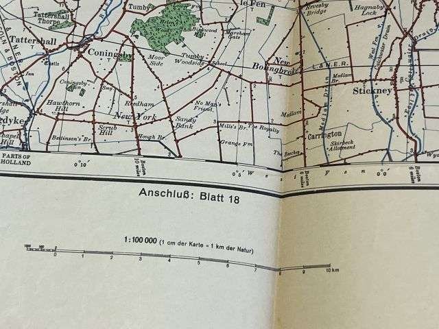 118) Good Original WW2 German Army Map of Lincoln Operation Sealion Planned Invasion of Britain 1940 — image 9