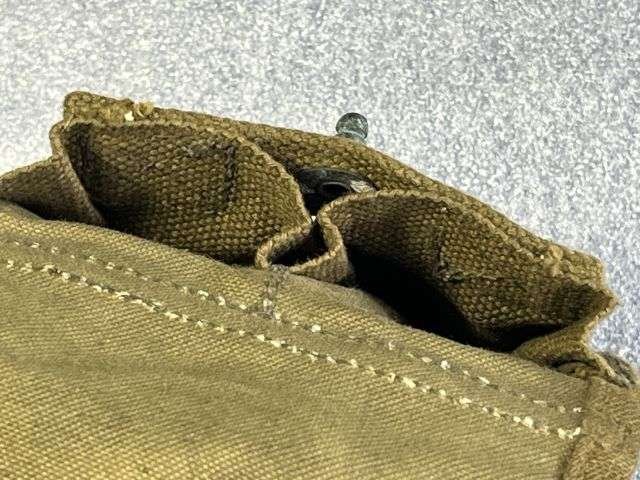 2) Mint Unissued Original WW2 US Army M1 Carbine Twin Mag Belt/Stock Pouch Dated 1943 — image 2