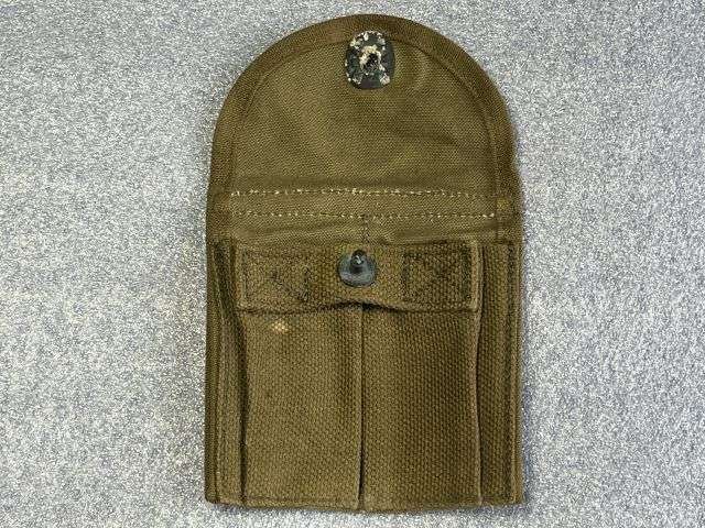 2) Mint Unissued Original WW2 US Army M1 Carbine Twin Mag Belt/Stock Pouch Dated 1943 — image 5