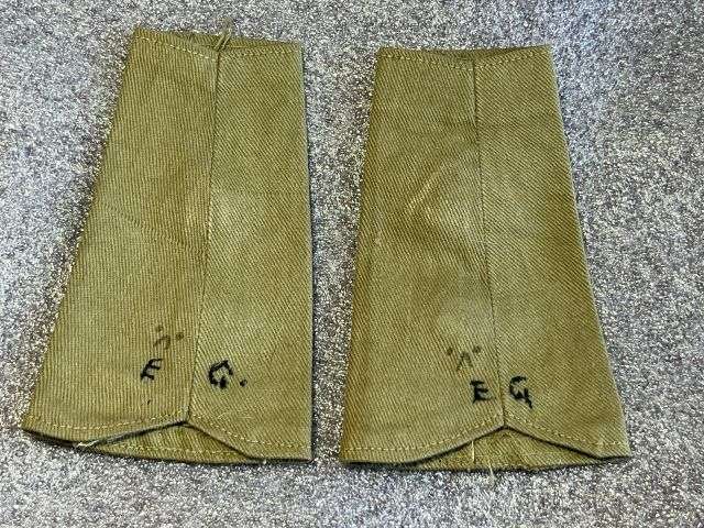 59) Nice Original WW2 British Royal Engineers Lieutenant Rank Slides In KD — image 2