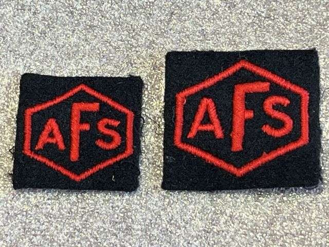 66) Original Small Early WW2 AFS Fire Mans Breast Badge or Sleeve Badge — image 2