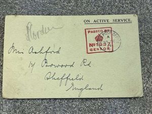 81) Original WW1 British Embroidered Silk Post Card To Our …