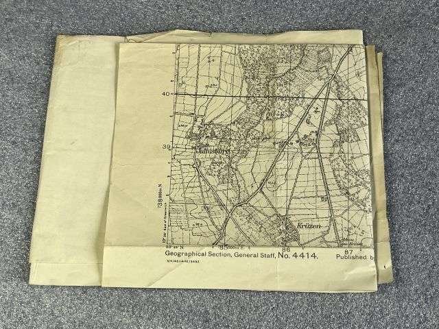 39) Good Original WW2 British Army Final Push Emergency Map Potrau Germany 3rd April 1945 — image 2