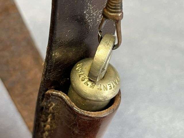 44) Excellent Original Complete WW1 British Officers Leather Sam Brown With Holster, Ammo Pouch & 1915 dated Whistle. — image 19