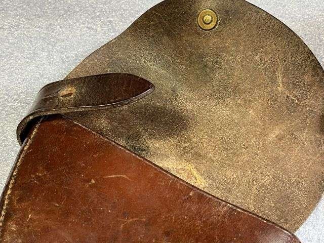 44) Excellent Original Complete WW1 British Officers Leather Sam Brown With Holster, Ammo Pouch & 1915 dated Whistle. — image 4