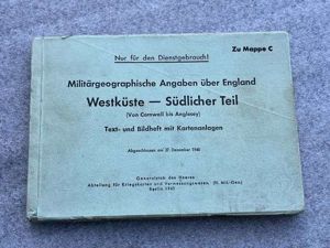 46) Original WW2 German Military Geographical Information on England's West …