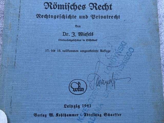 48) Good Original WW2 German Economics/Law Book On Roman Law Dated 1941 — image 12