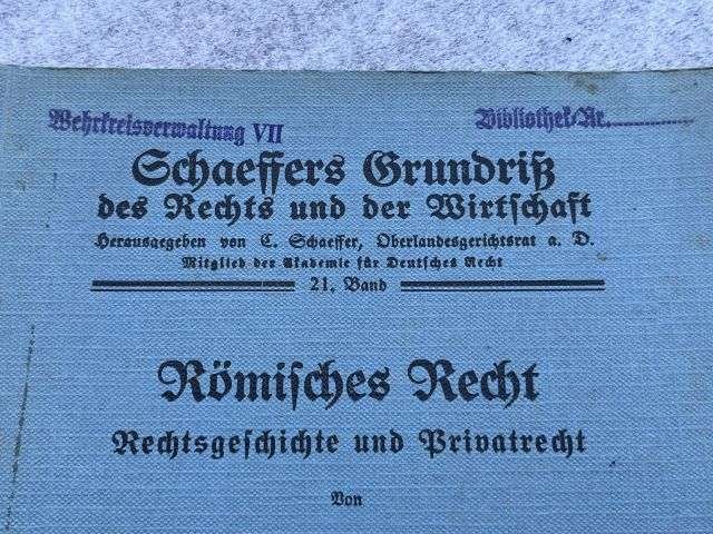 48) Good Original WW2 German Economics/Law Book On Roman Law Dated 1941 — image 13
