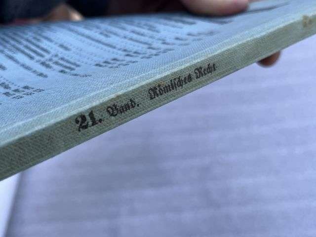 48) Good Original WW2 German Economics/Law Book On Roman Law Dated 1941 — image 2