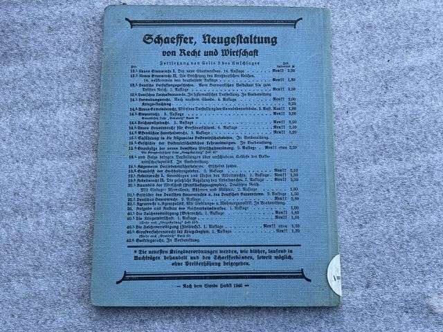48) Good Original WW2 German Economics/Law Book On Roman Law Dated 1941 — image 3