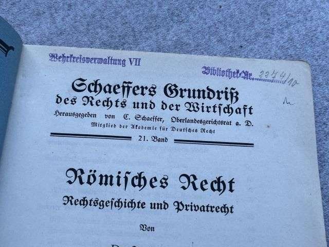 48) Good Original WW2 German Economics/Law Book On Roman Law Dated 1941 — image 8