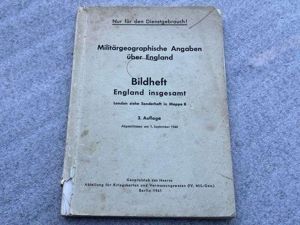 50) Original WW2 German Military Geographical Information on England As …