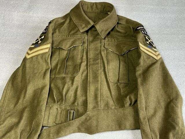 19) Lovely Original WW2 British Army Australian Made 1937 Pat Battledress Blouse 1942 With All Original RCS 2nd Infantry SEAC Insignia — image 12