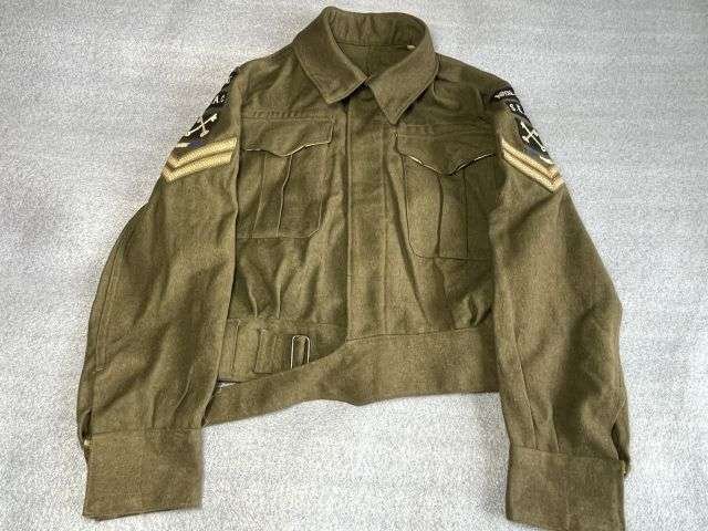 19) Lovely Original WW2 British Army Australian Made 1937 Pat Battledress Blouse 1942 With All Original RCS 2nd Infantry SEAC Insignia — image 13