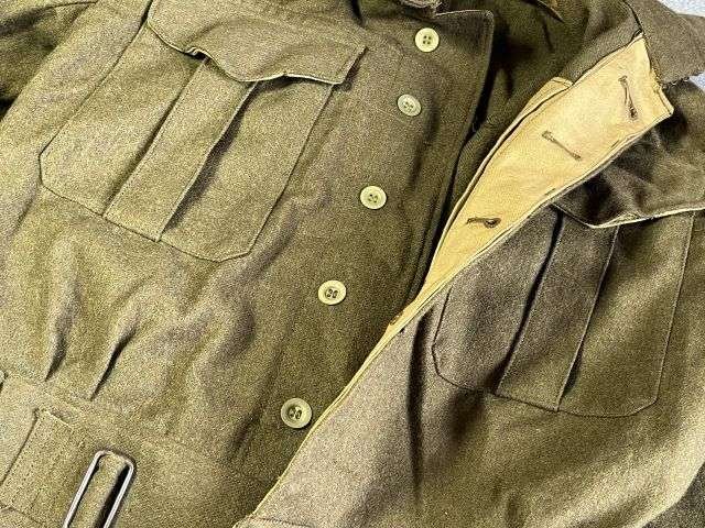 19) Lovely Original WW2 British Army Australian Made 1937 Pat Battledress Blouse 1942 With All Original RCS 2nd Infantry SEAC Insignia — image 15