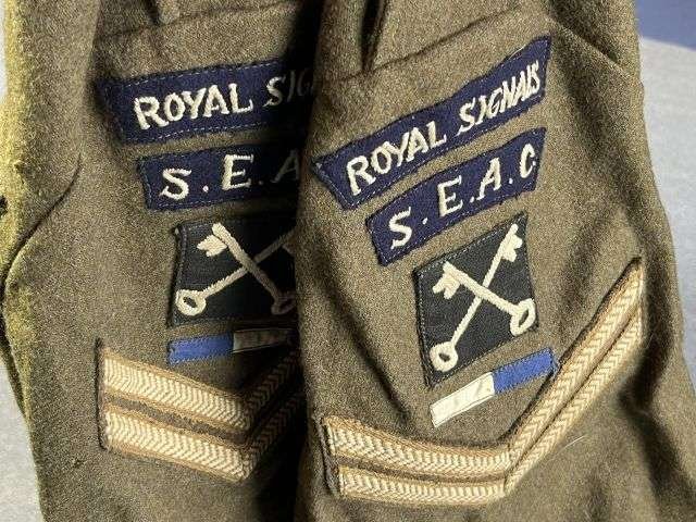 19) Lovely Original WW2 British Army Australian Made 1937 Pat Battledress Blouse 1942 With All Original RCS 2nd Infantry SEAC Insignia — image 2