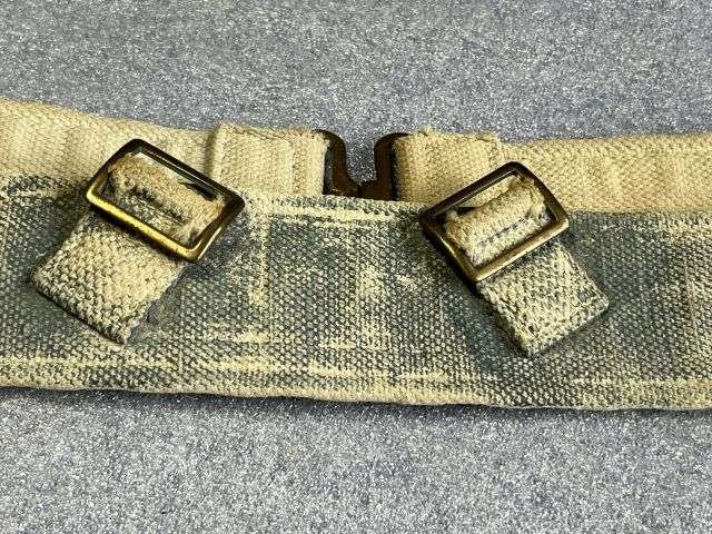 22) Good Well Used Original WW2 RAF 3 Section 1925 Pattern Webbing Waist Belt — image 5