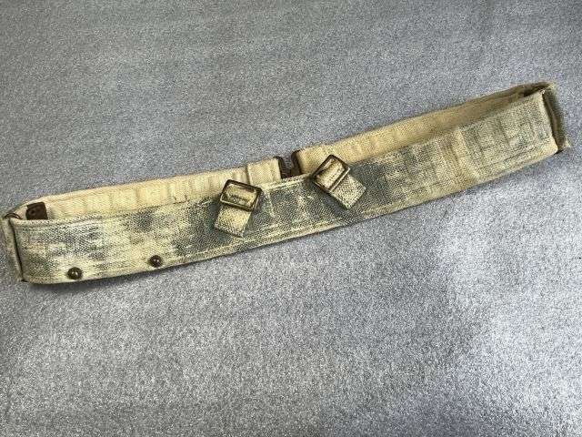 22) Good Well Used Original WW2 RAF 3 Section 1925 Pattern Webbing Waist Belt — image 7