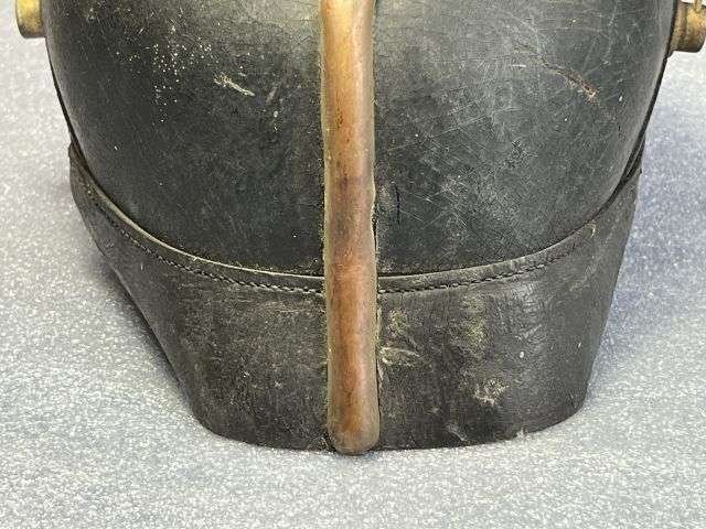 23) Excellent Original Early WW1 Imperial German Army NCOs Leather Pickelhaube In An Unusually Large Size 7 1/4 — image 16
