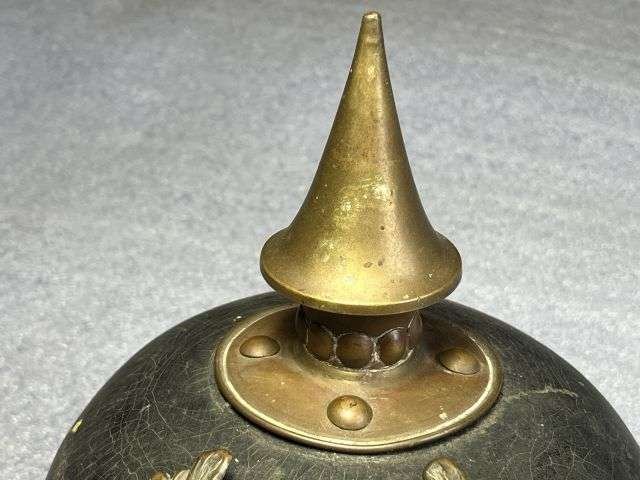 23) Excellent Original Early WW1 Imperial German Army NCOs Leather Pickelhaube In An Unusually Large Size 7 1/4 — image 23