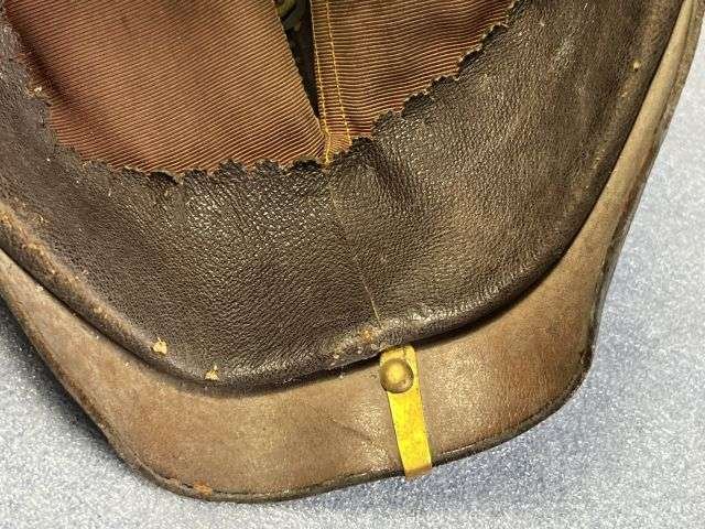 23) Excellent Original Early WW1 Imperial German Army NCOs Leather Pickelhaube In An Unusually Large Size 7 1/4 — image 7