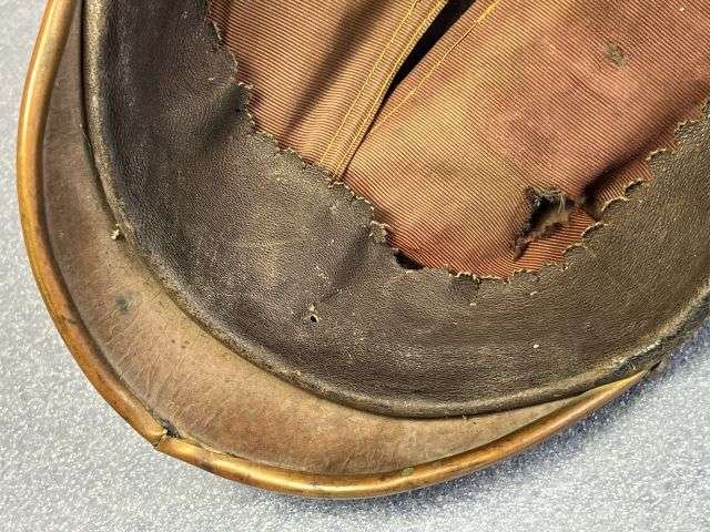 23) Excellent Original Early WW1 Imperial German Army NCOs Leather Pickelhaube In An Unusually Large Size 7 1/4 — image 8