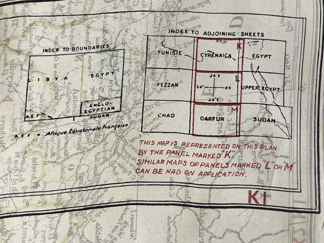 26) Original Early WW2 RAF Silk/Rayon Escape Map K1/K2 Central Africa, North Africa, Sicily, Greece, Crete Etc — image 12