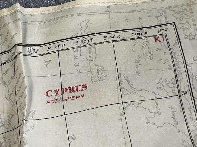26) Original Early WW2 RAF Silk/Rayon Escape Map K1/K2 Central Africa, North Africa, Sicily, Greece, Crete Etc — image 15