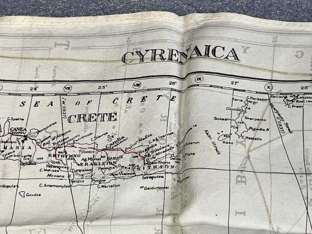 26) Original Early WW2 RAF Silk/Rayon Escape Map K1/K2 Central Africa, North Africa, Sicily, Greece, Crete Etc — image 16