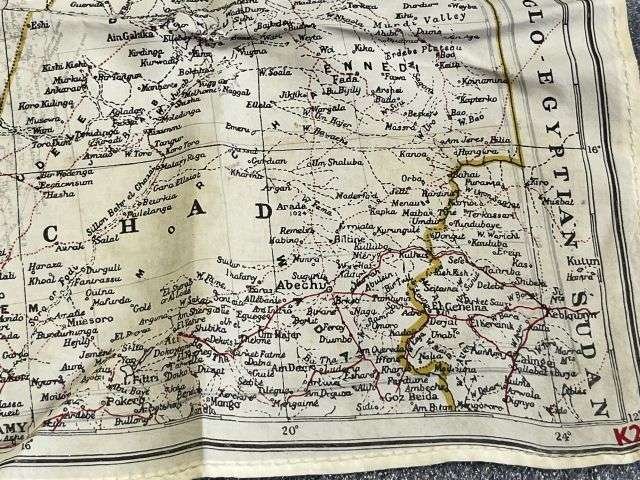 26) Original Early WW2 RAF Silk/Rayon Escape Map K1/K2 Central Africa, North Africa, Sicily, Greece, Crete Etc — image 19