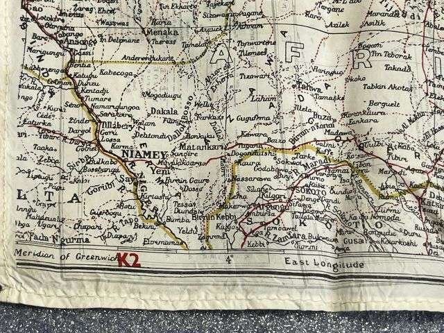 26) Original Early WW2 RAF Silk/Rayon Escape Map K1/K2 Central Africa, North Africa, Sicily, Greece, Crete Etc — image 20