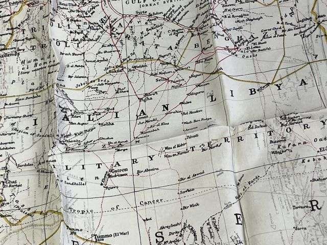 26) Original Early WW2 RAF Silk/Rayon Escape Map K1/K2 Central Africa, North Africa, Sicily, Greece, Crete Etc — image 21