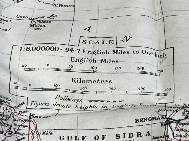 26) Original Early WW2 RAF Silk/Rayon Escape Map K1/K2 Central Africa, North Africa, Sicily, Greece, Crete Etc — image 23