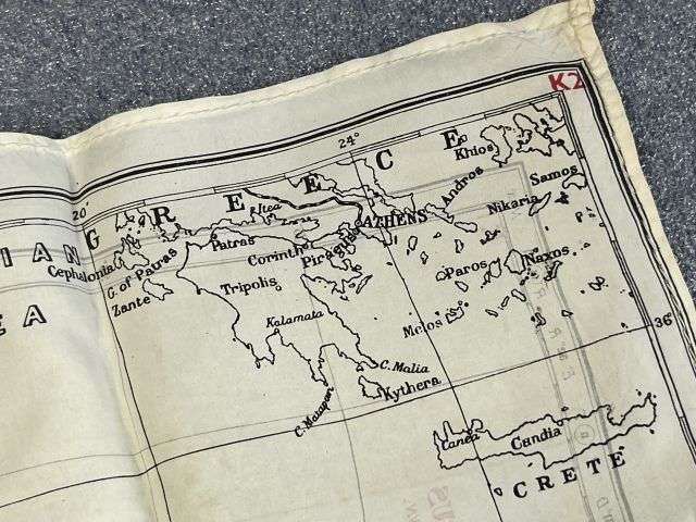 26) Original Early WW2 RAF Silk/Rayon Escape Map K1/K2 Central Africa, North Africa, Sicily, Greece, Crete Etc — image 24