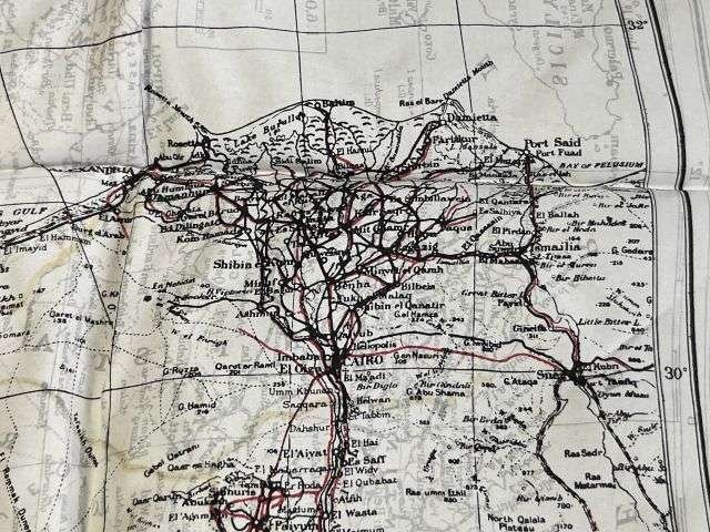 26) Original Early WW2 RAF Silk/Rayon Escape Map K1/K2 Central Africa, North Africa, Sicily, Greece, Crete Etc — image 9