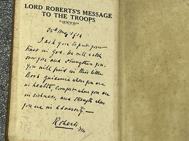 31) Excellent Original WW1 British Military Active Service Testament 1916 & Tatty Version Missing 1 Page Dated 1918 — image 12