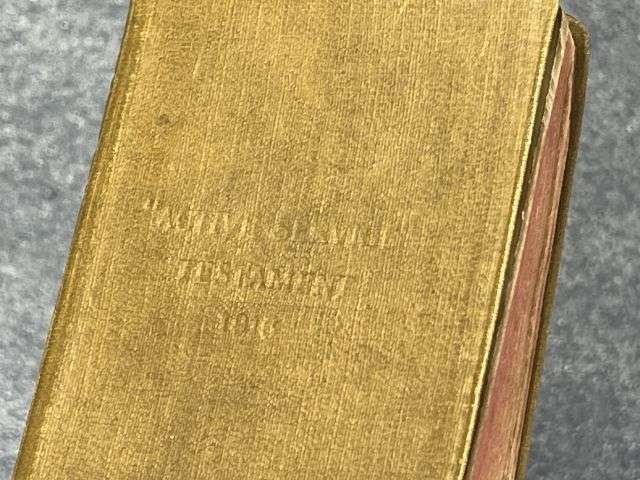 31) Excellent Original WW1 British Military Active Service Testament 1916 & Tatty Version Missing 1 Page Dated 1918 — image 13