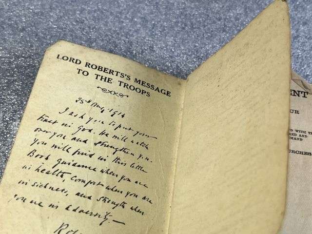 31) Excellent Original WW1 British Military Active Service Testament 1916 & Tatty Version Missing 1 Page Dated 1918 — image 5