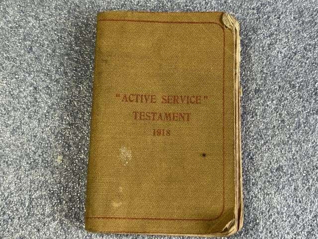 31) Excellent Original WW1 British Military Active Service Testament 1916 & Tatty Version Missing 1 Page Dated 1918 — image 7