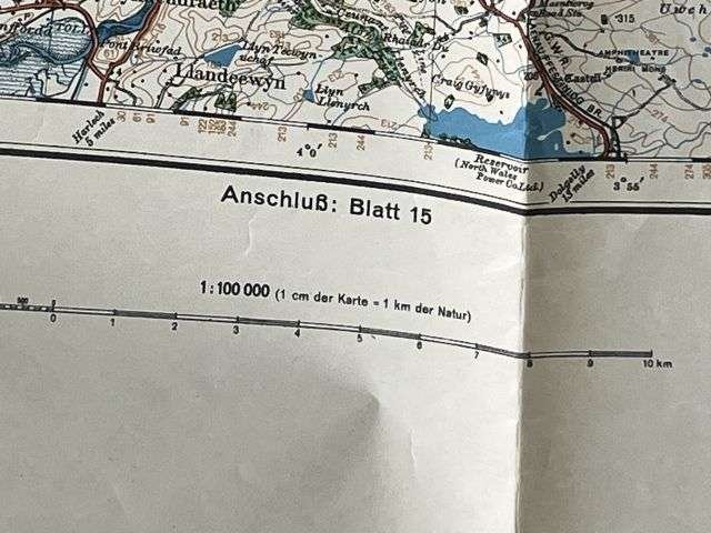 67) Good Original WW2 German Army Map of Caernarvon Operation Sealion Planned Invasion of Britain 1940 — image 5