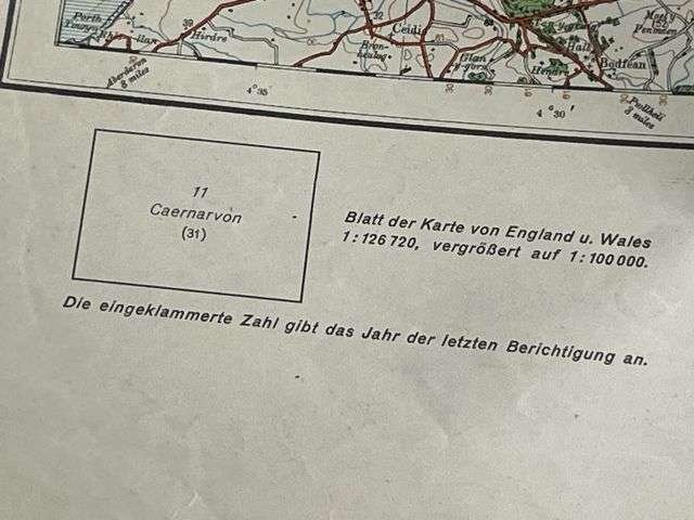 67) Good Original WW2 German Army Map of Caernarvon Operation Sealion Planned Invasion of Britain 1940 — image 7