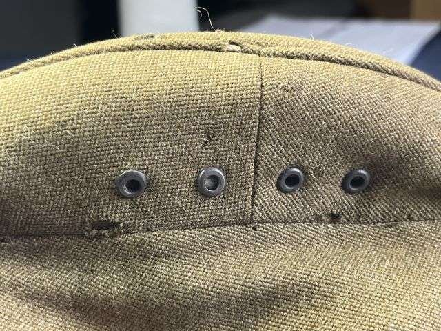 70) Good Original 1950s British Army Officers Peaked Cap In a Good Size 7 1/4 But Showing Some Moth Damage — image 5