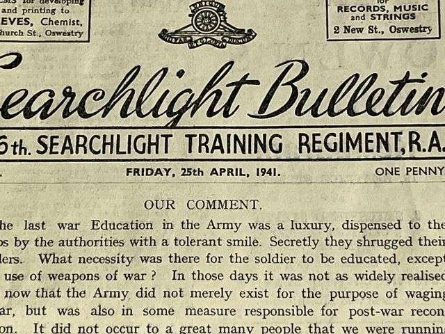 75) Original Early WW2 Searchlight Bulletin Magazines 236th Searchlight Training Regiment RA. Issue No 1, 2 & 3 All April 1941 — image 3