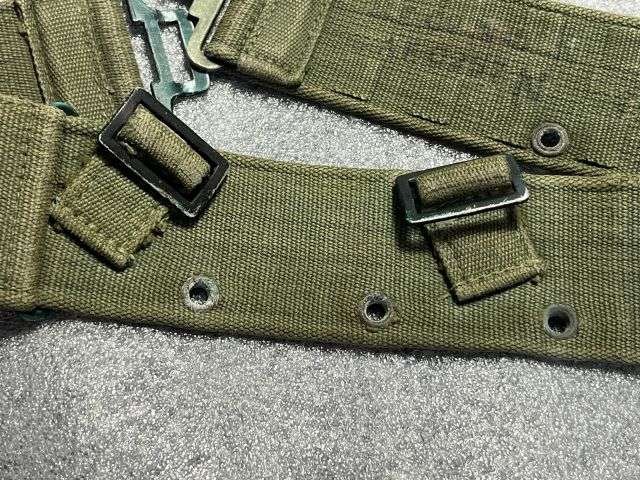 85) Good Original Used Late WW2 Dated 1944 Pat Webbing Waist Belt MECo 1945 — image 3